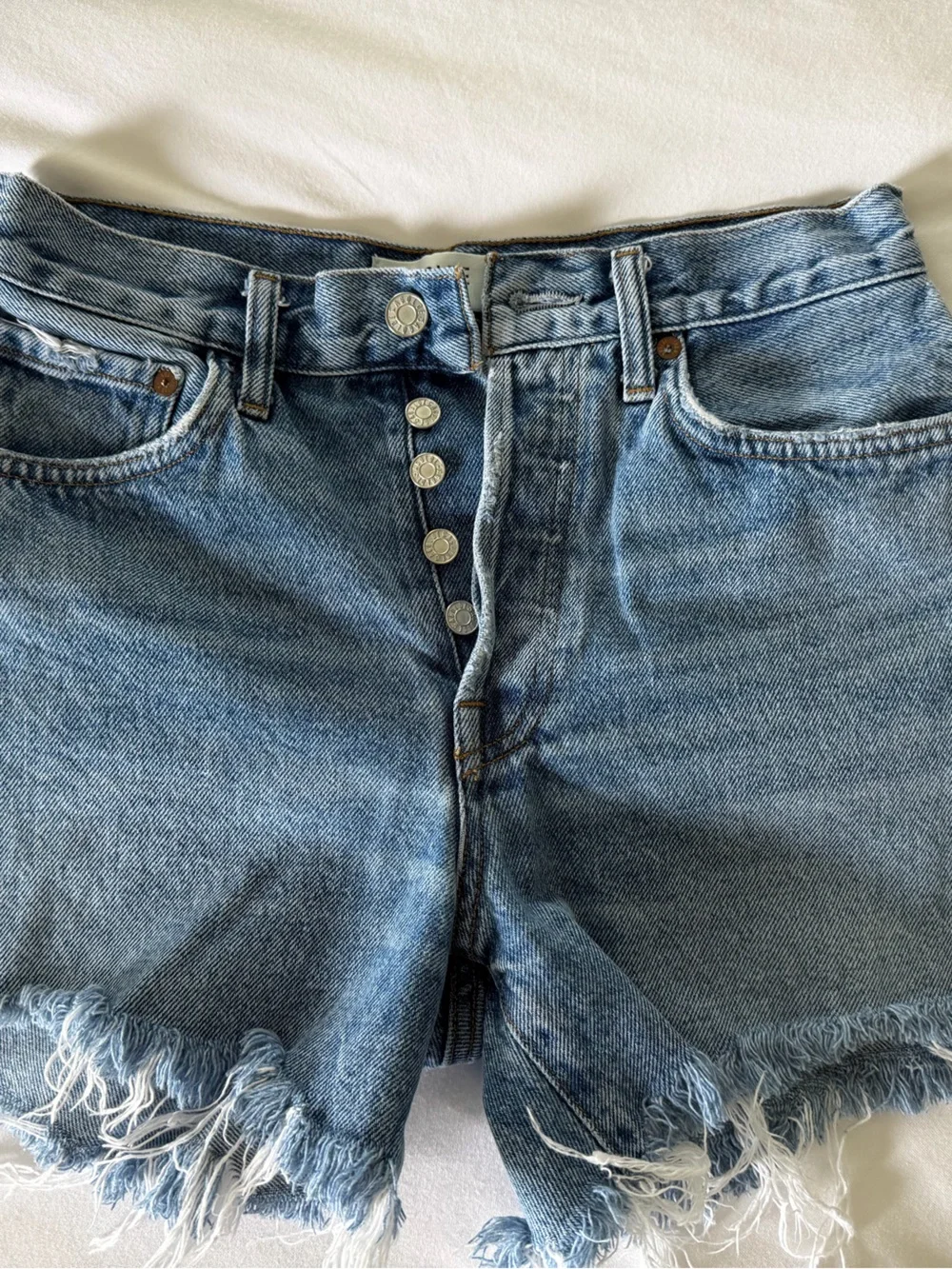 Agolde Parker long Shorts High-Rise Distressed